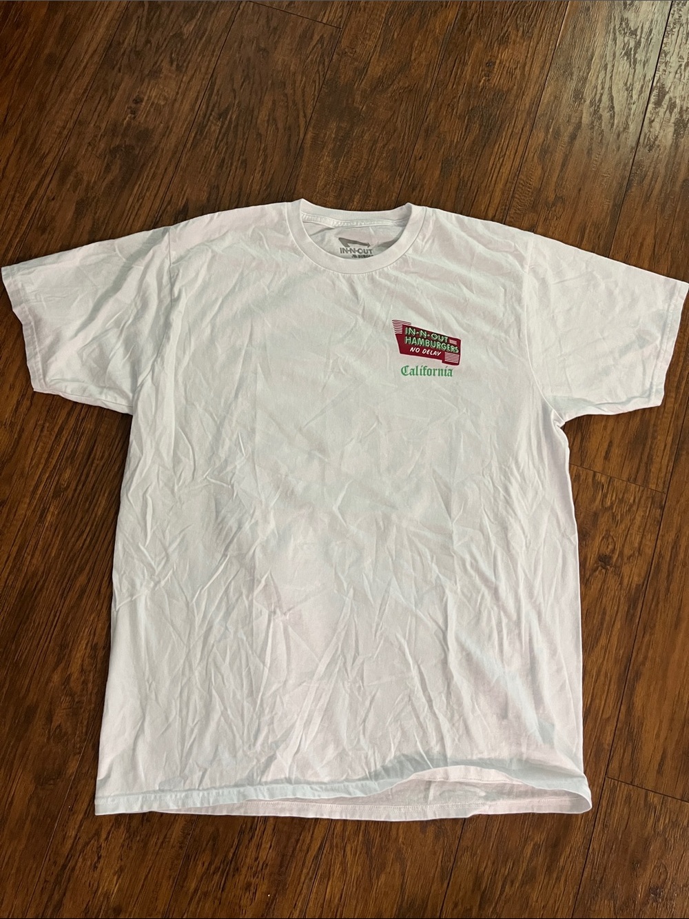 In-N-Out California White Logo Tee - Men's Casual Shirt size L made in the USA